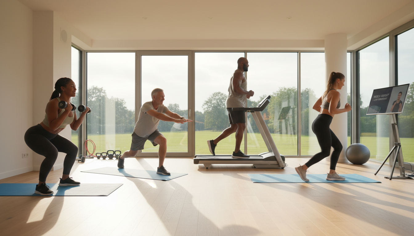 happy people exercising