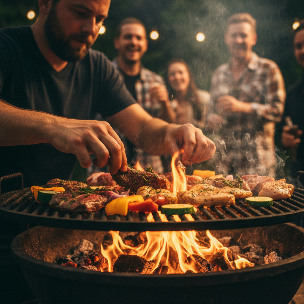 woman grilling