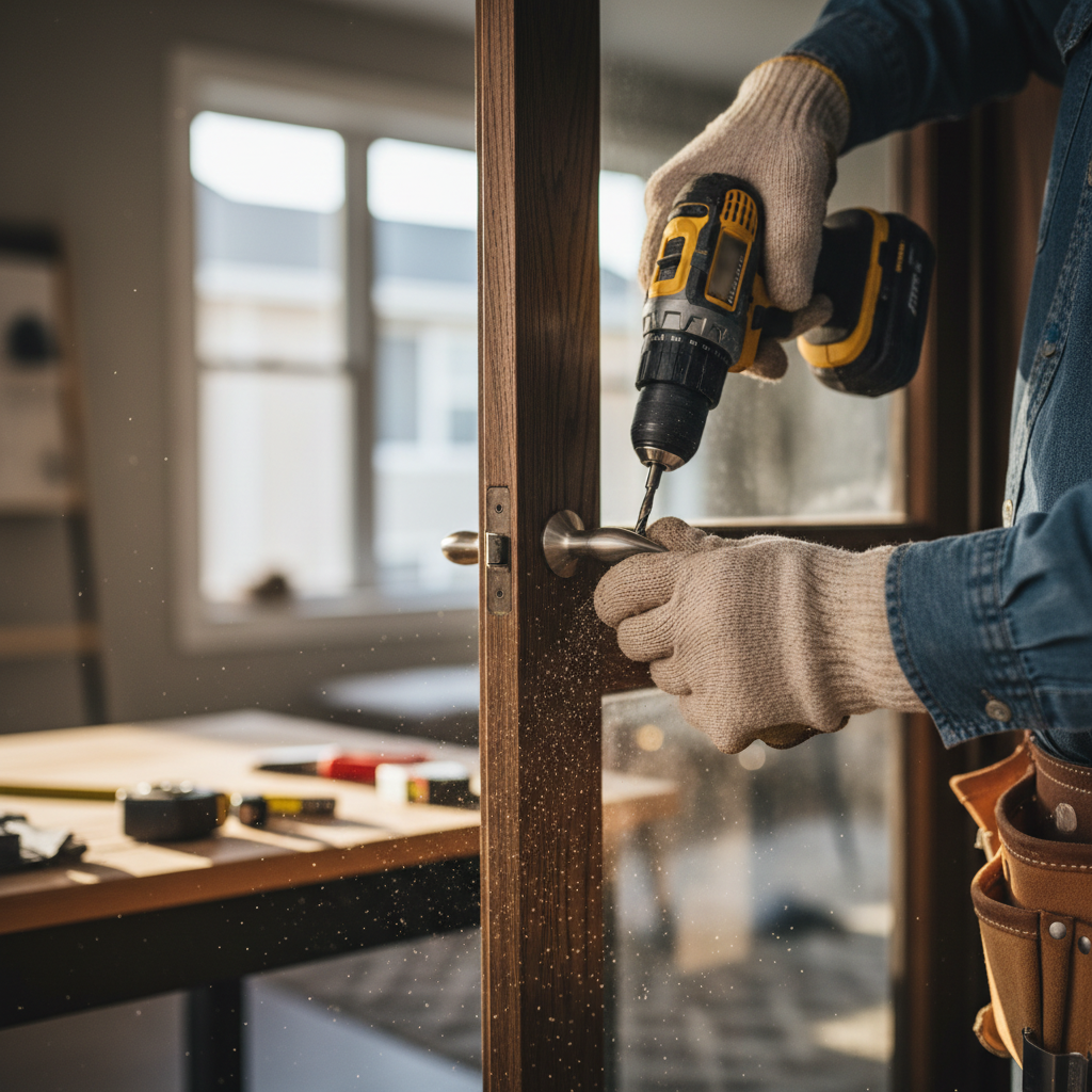 Regular maintenance is a legal requirement under the Utah Fit Premises Act. A skilled maintenance worker performing a repair inside a residential rental unit using professional tools.