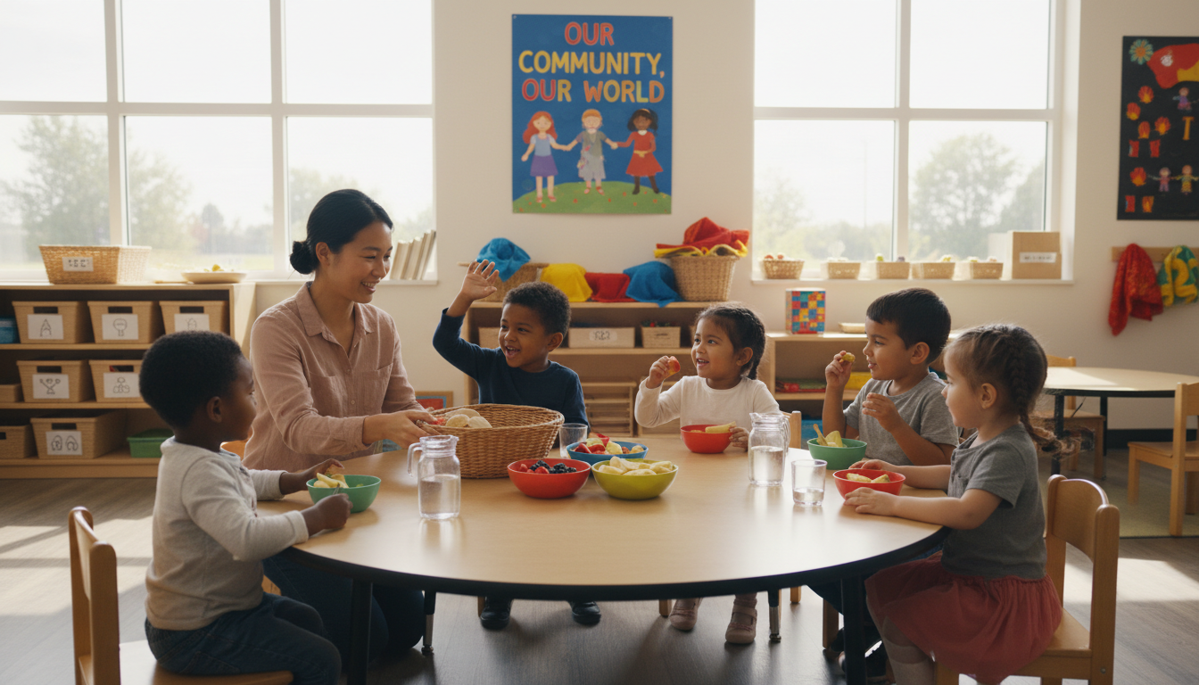 children eating lunch