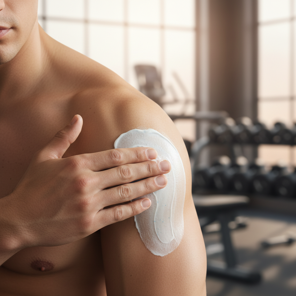 person applying CBD salve