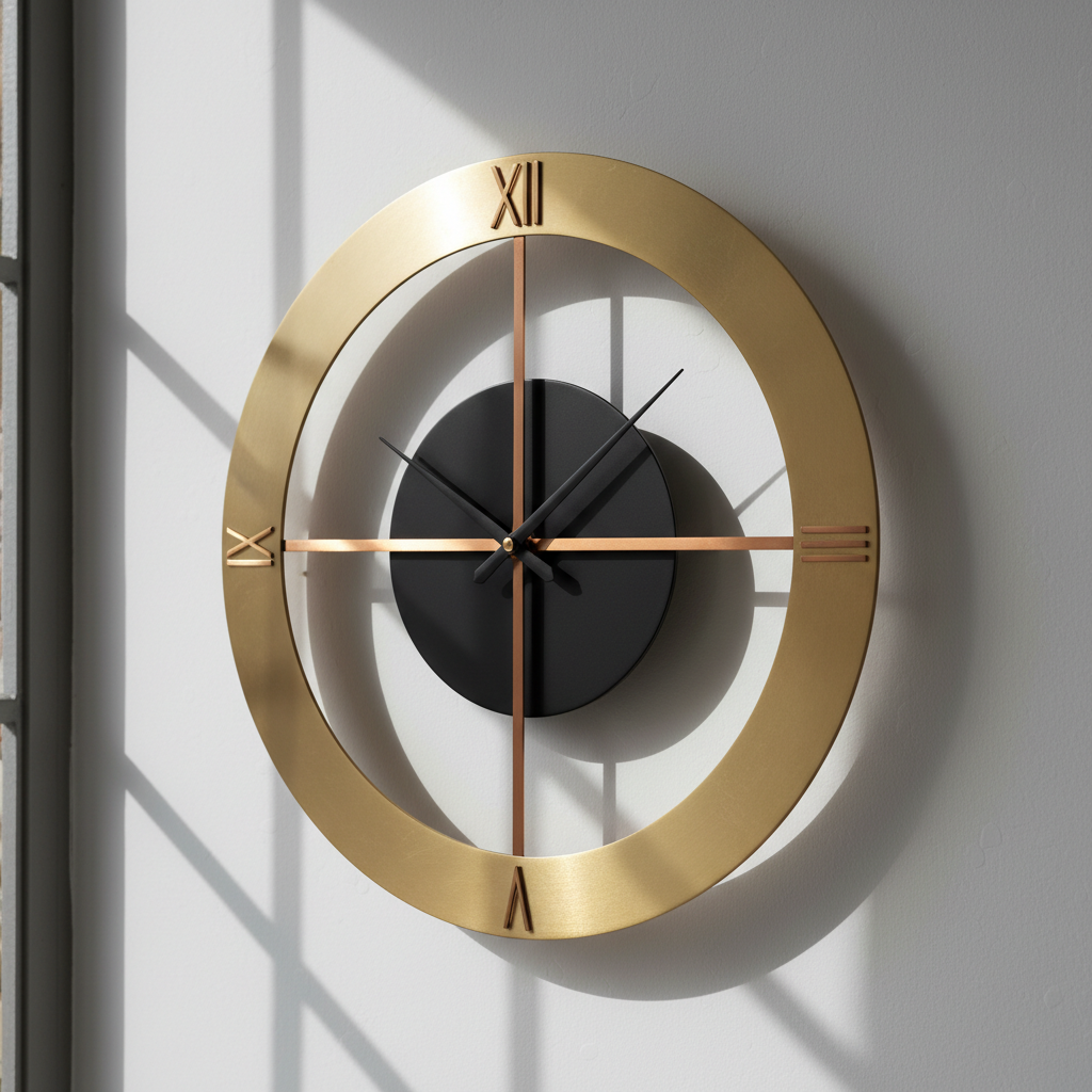 Gold and black wall clock, representing the habit of pausing and calling back on a number you already trust before acting on an urgent request