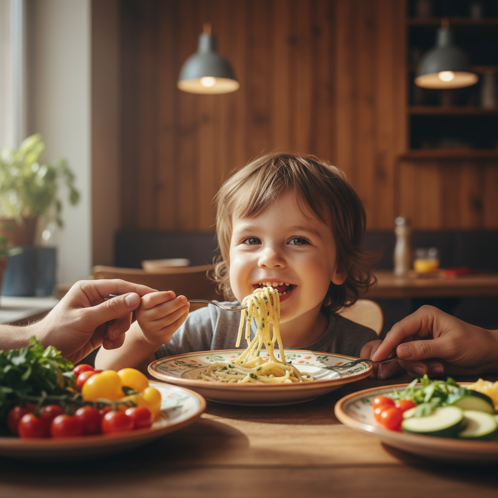 kids enjoying meals