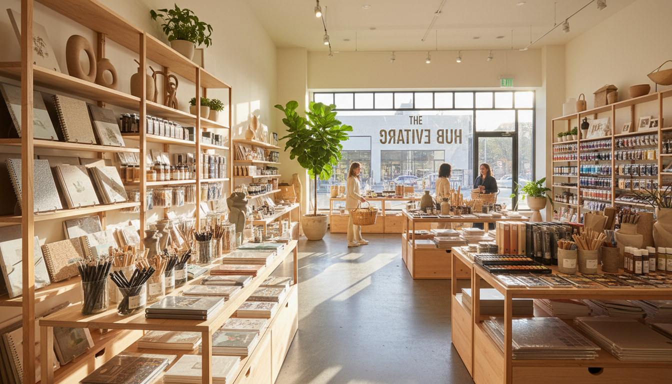 art store shelves