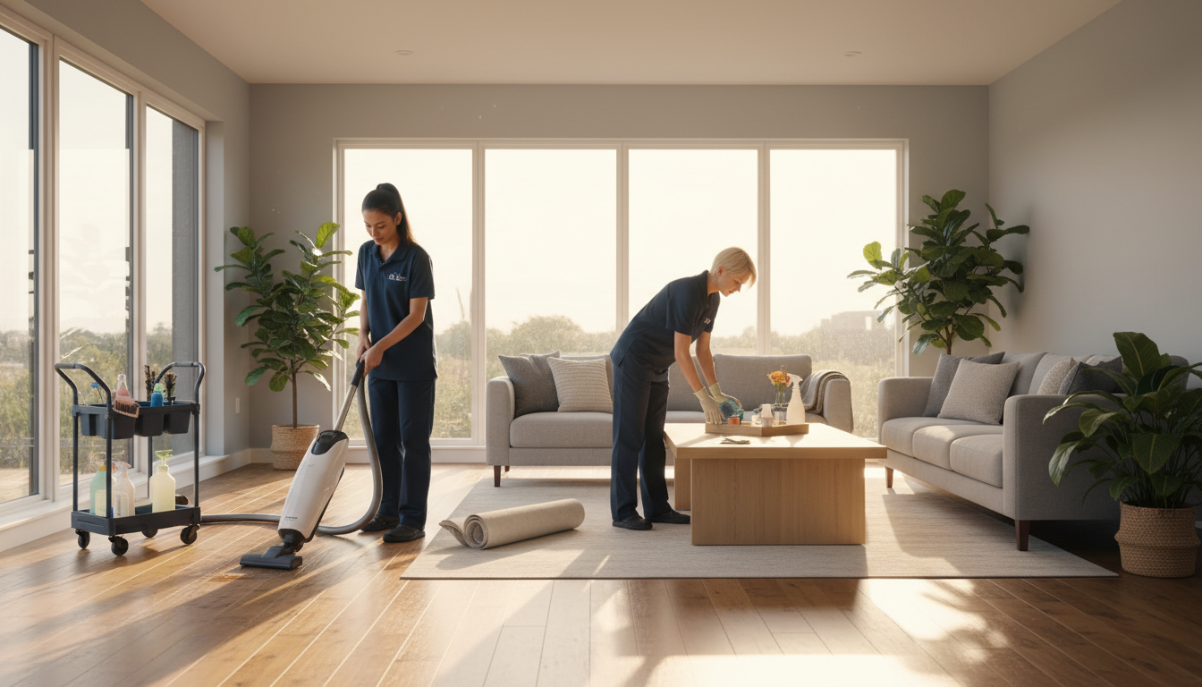 cleaners working