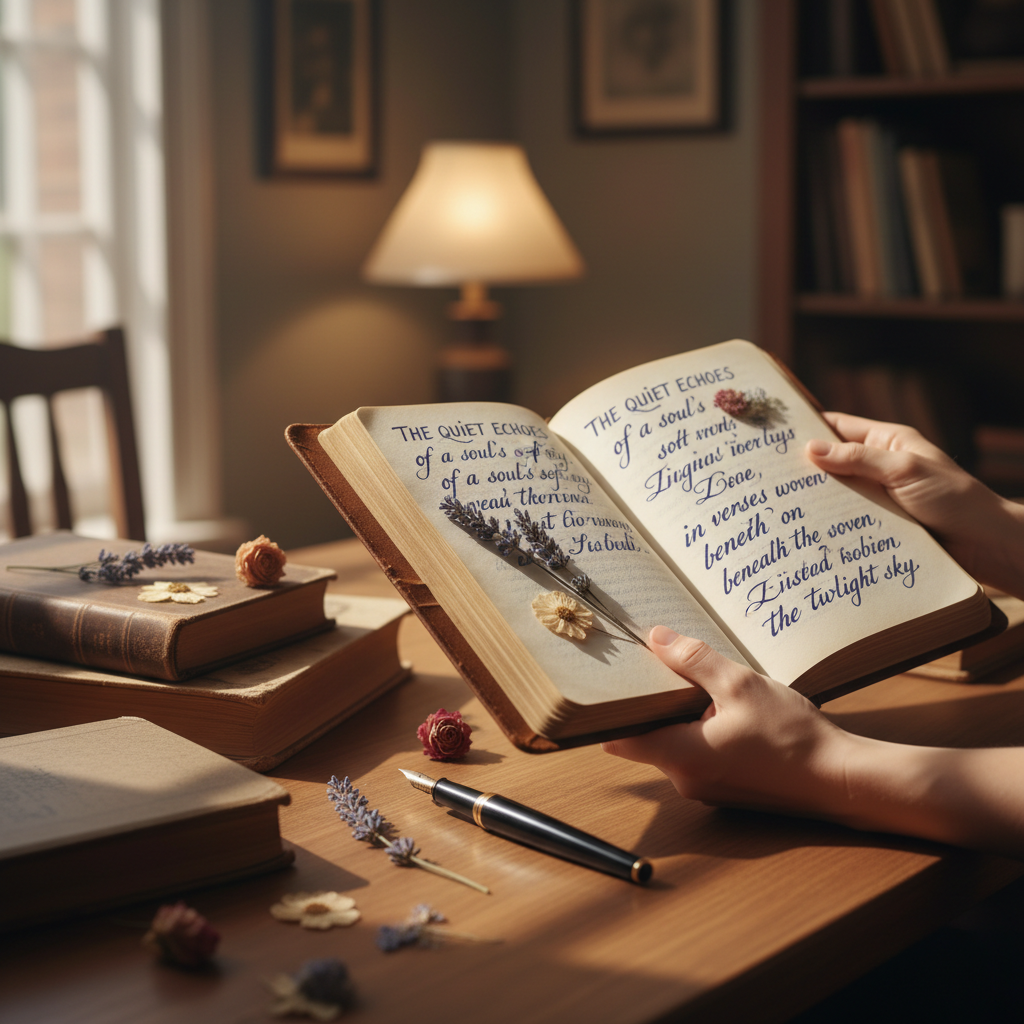 young poet writing
