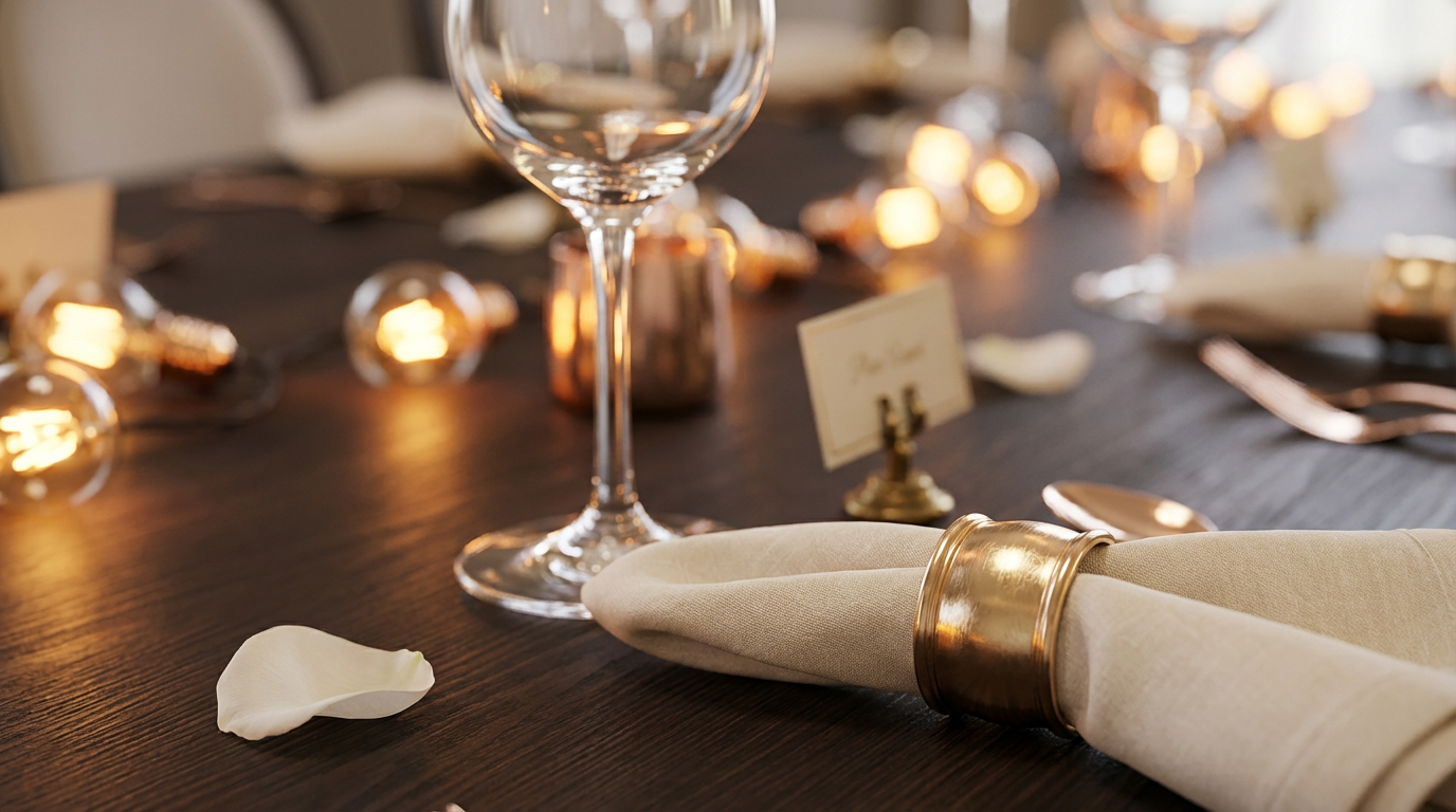Spun polyester offers a soft, cotton like 'hand feel' that guests appreciate during long events. A close up shot of a hand touching the edge of a white linen tablecloth to show texture.