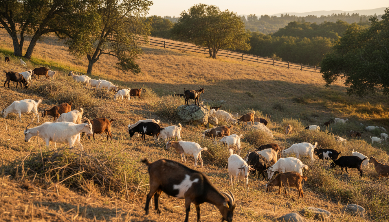 goats clearing land