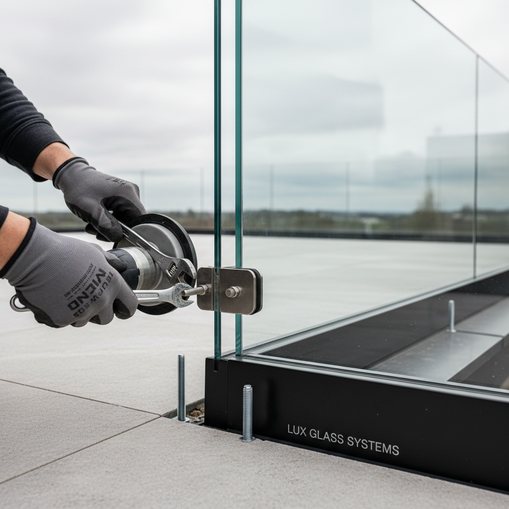 technician installing glass