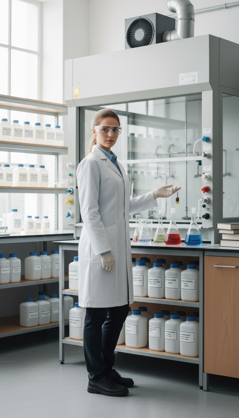 girl in science class
