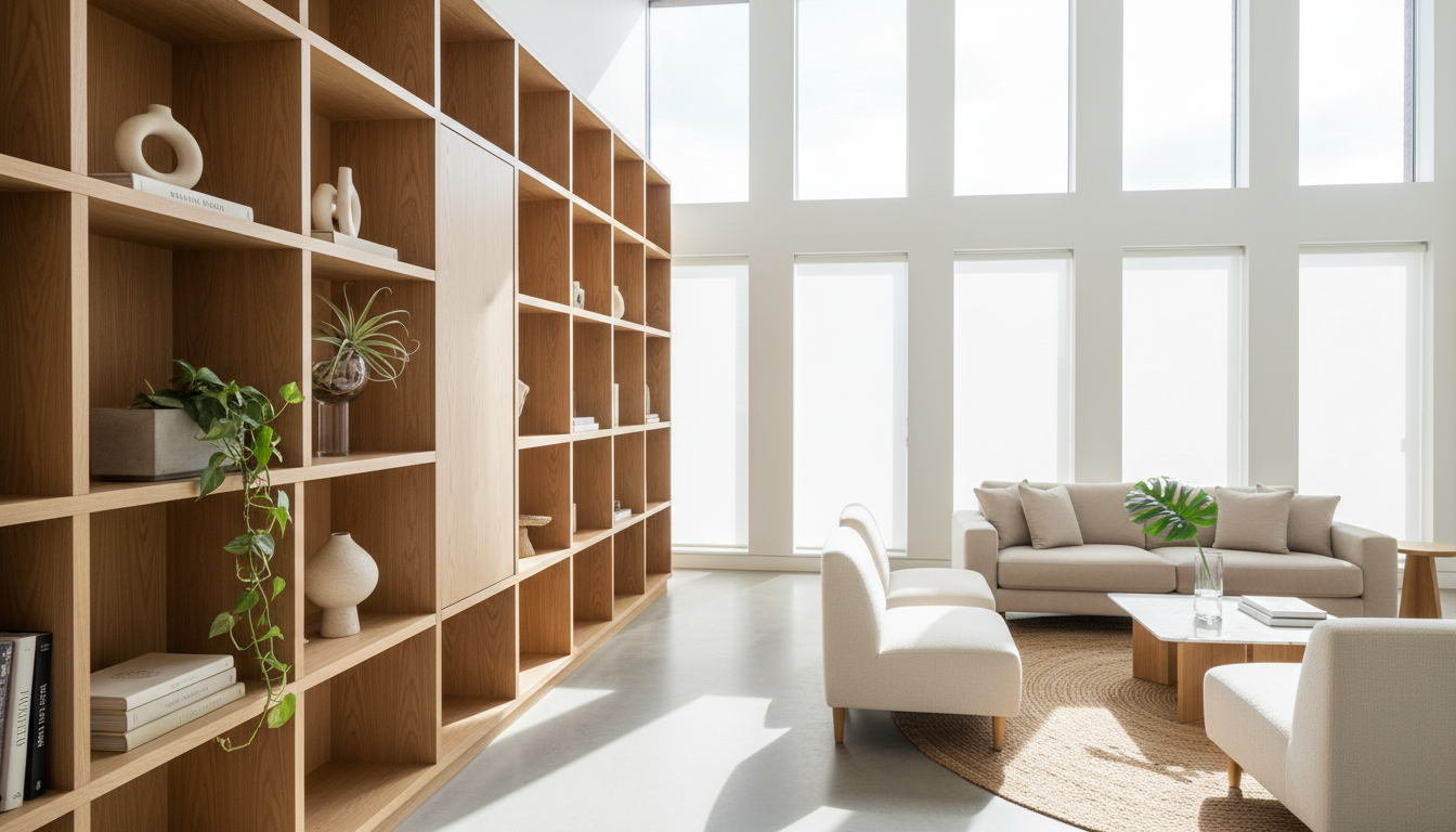 built-in bookshelves