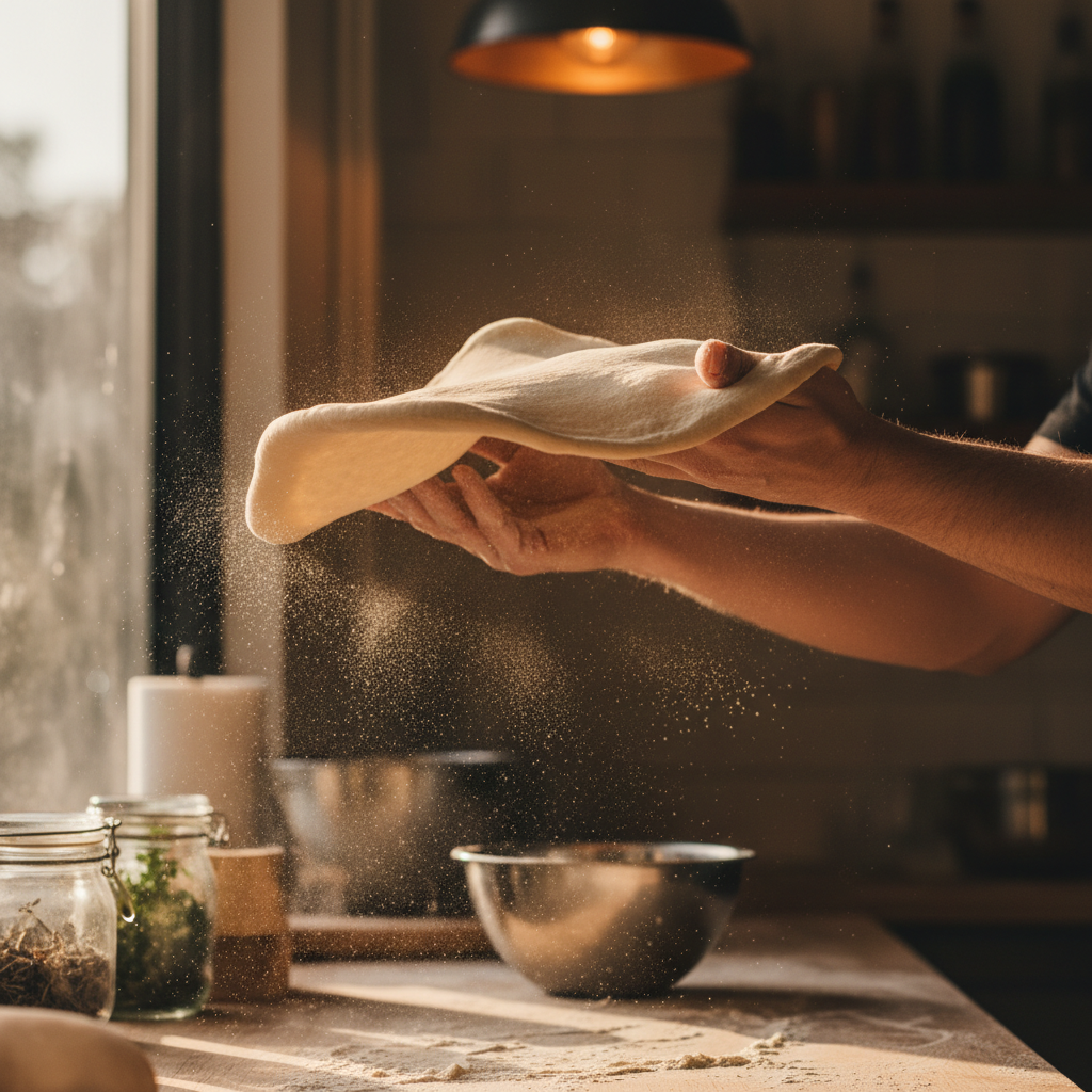 pizza dough tossing