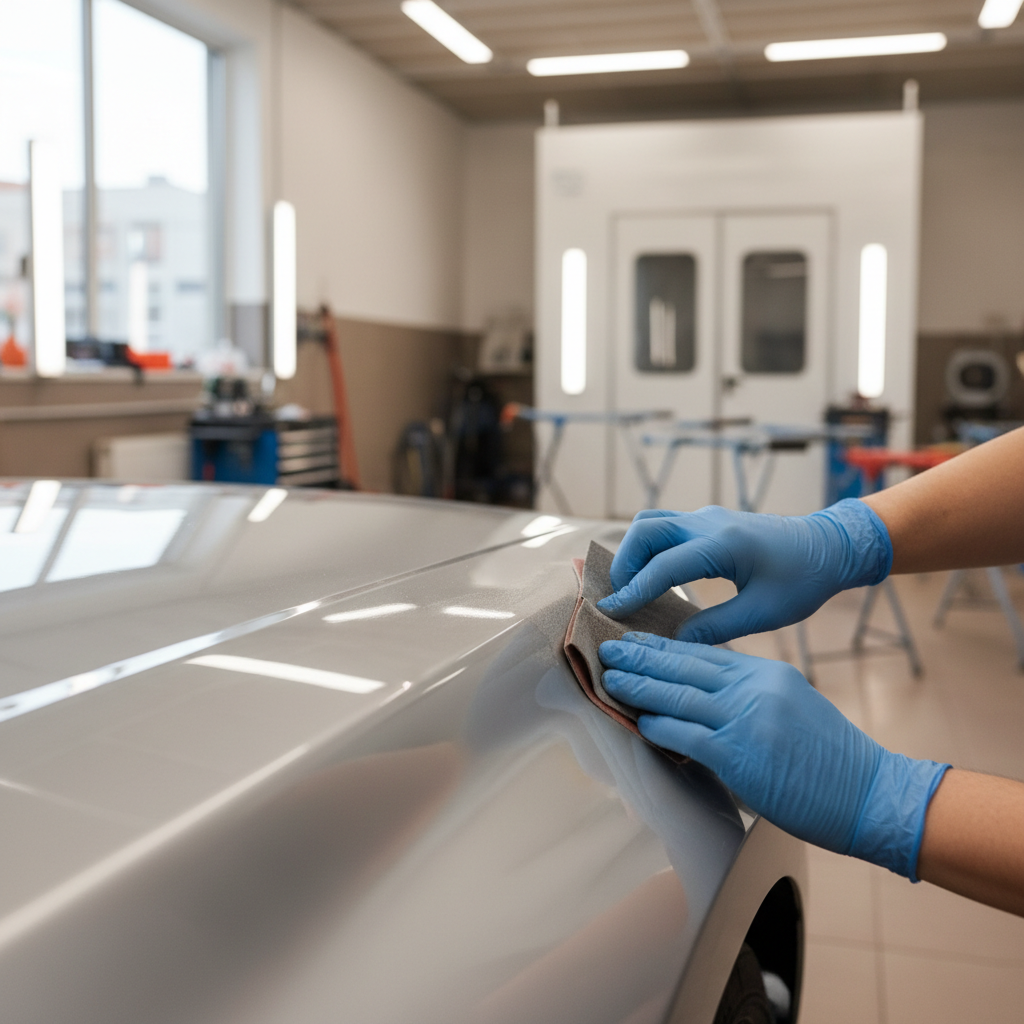 sanding car surface