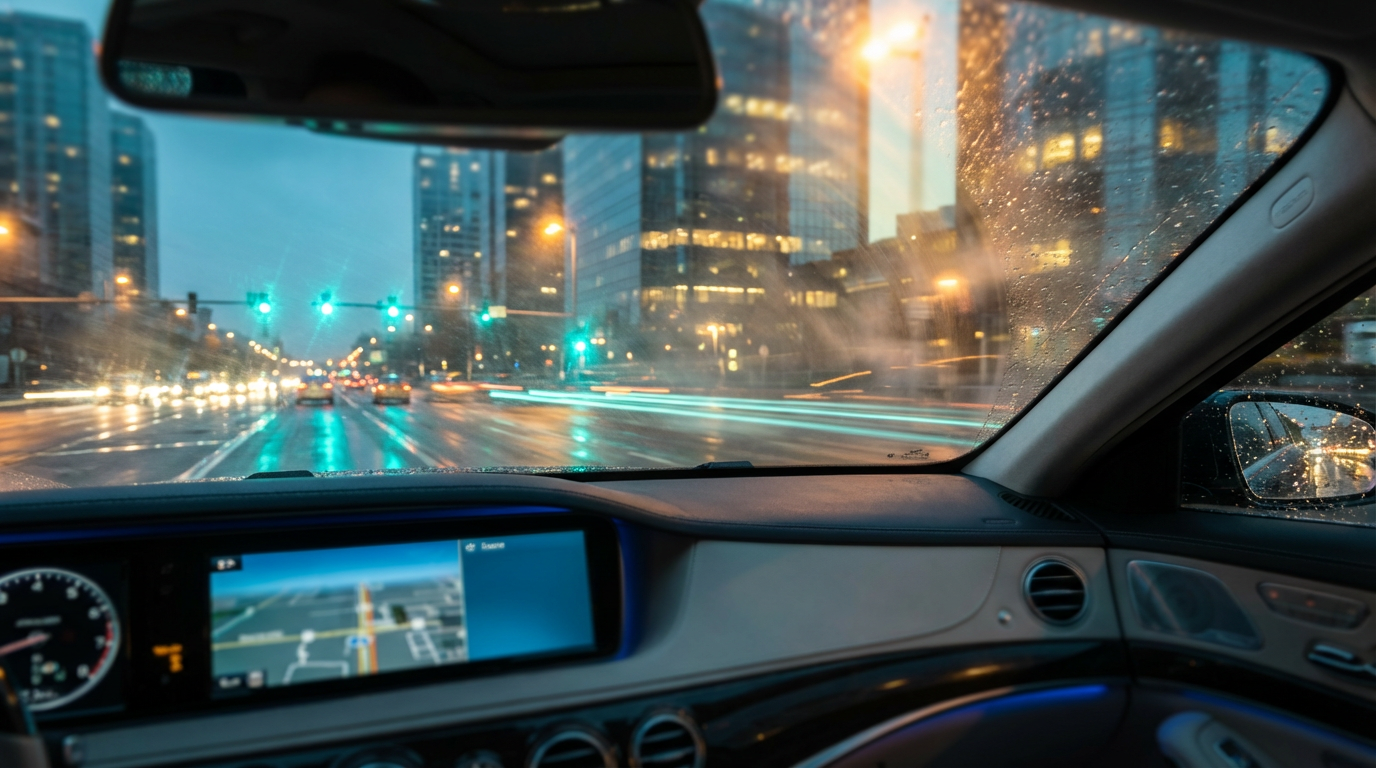 car rainy day