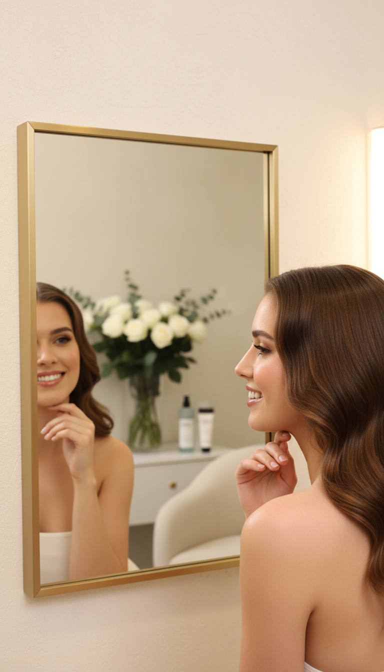 woman in mirror