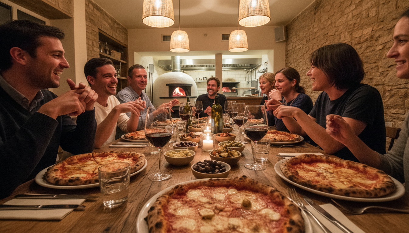 wine and pizza