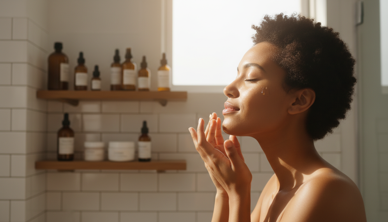 young woman skincare