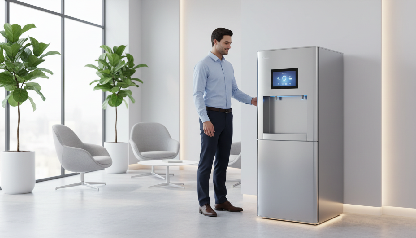 Intelligent mobile compactors save up to 50 percent more floor space compared to traditional cabinets. Smart electronic mobile compactor storage system in a modern office setting.