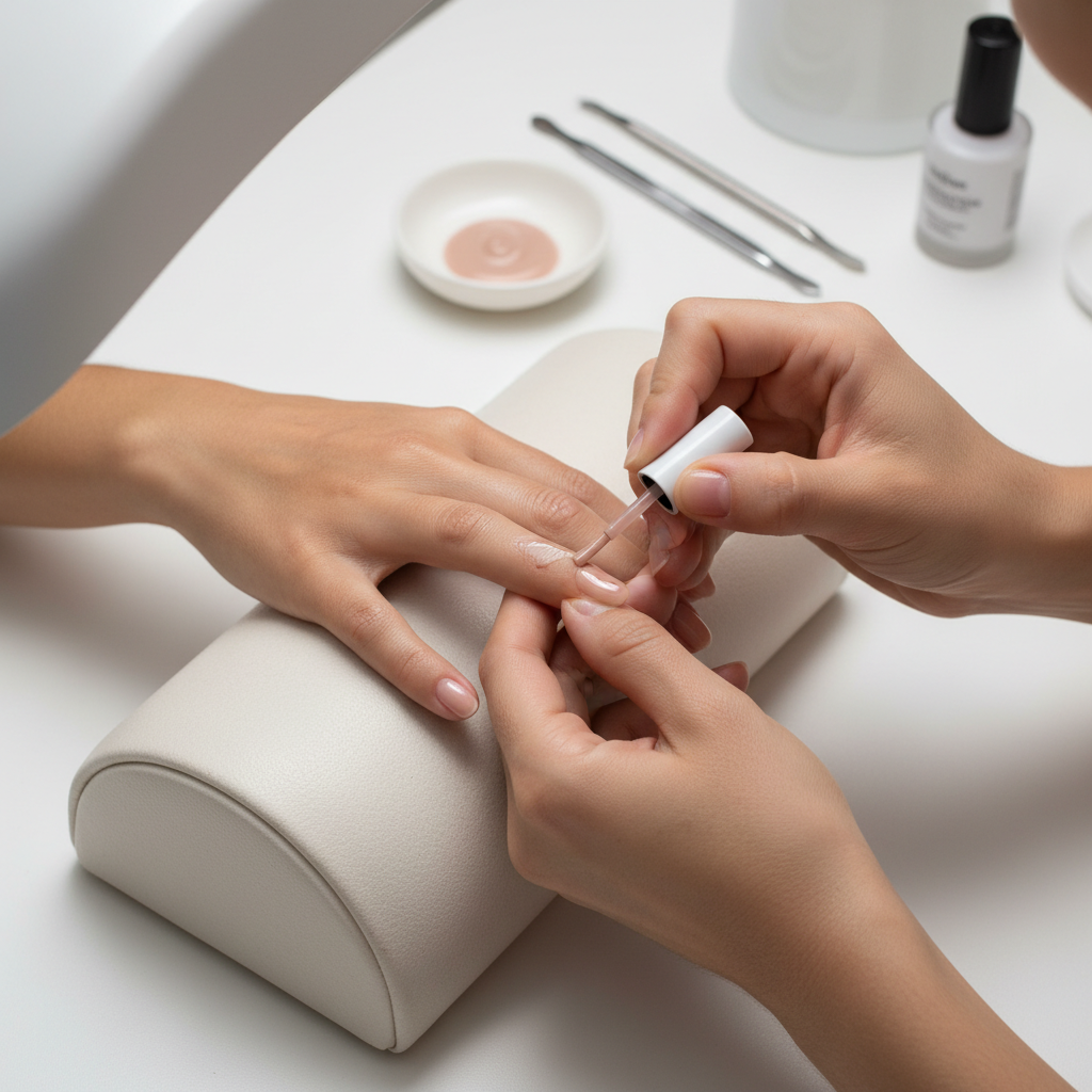 applying gel polish