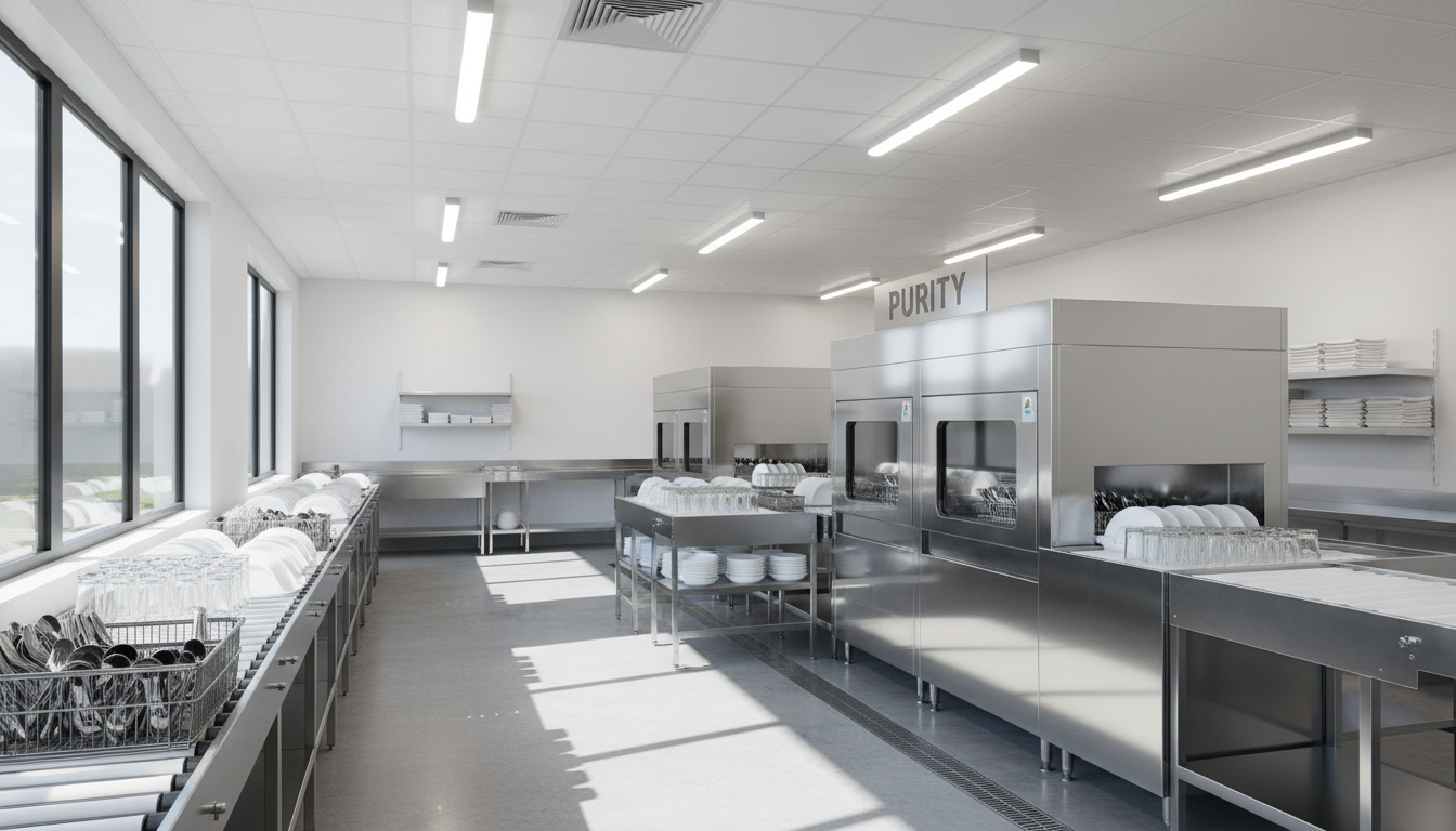 Commercial kitchens require deep cleaning every three to six months to maintain safety and hygiene. A clean commercial kitchen with stainless steel surfaces and polished floors.