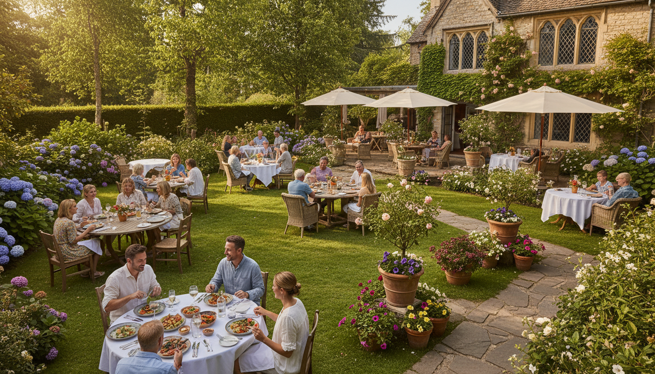 outdoor dining setup