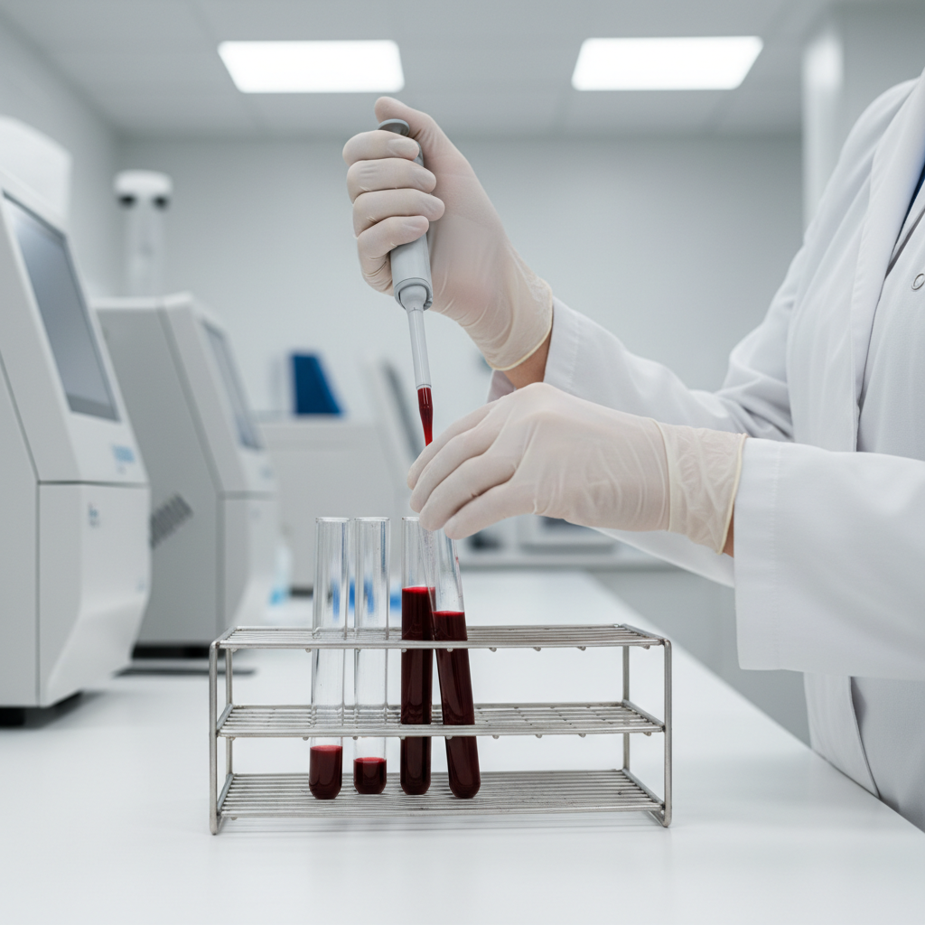 Laboratory technician preparing clinical sample