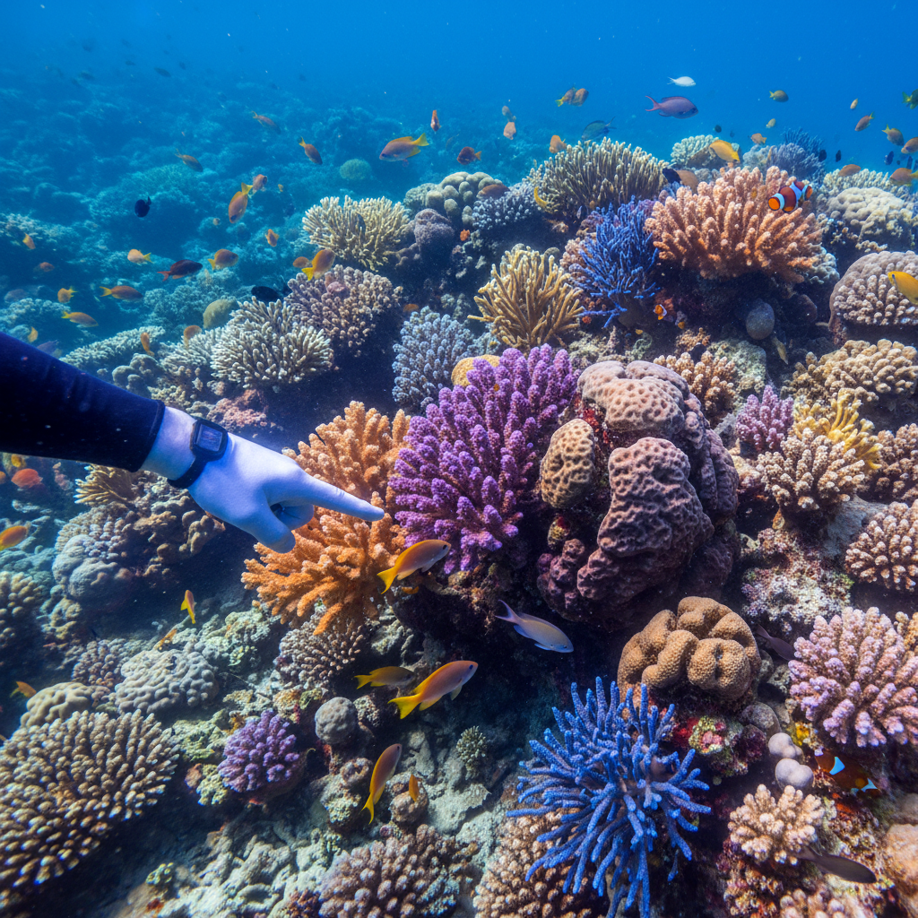 diver coral reef