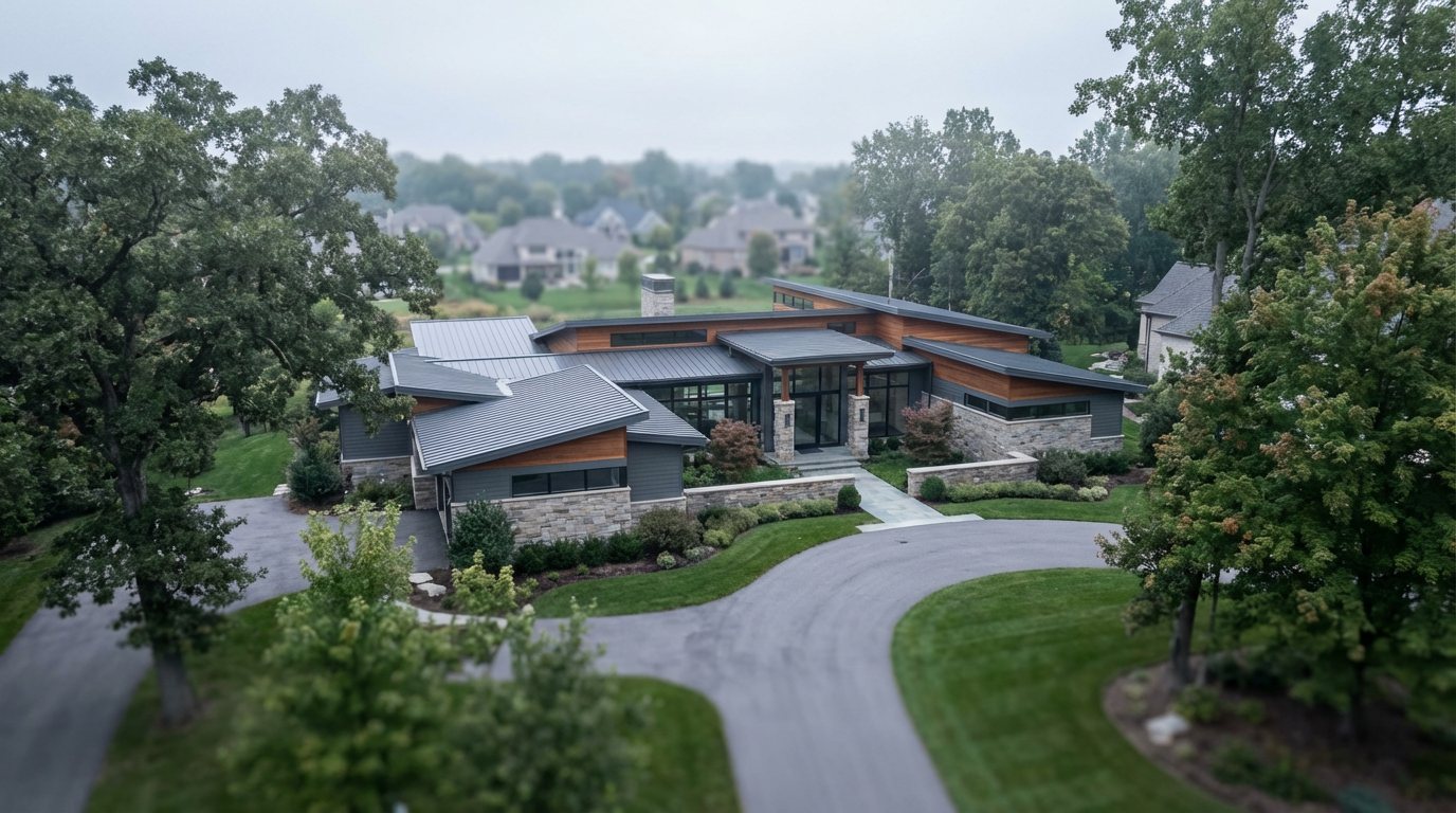 drone view house