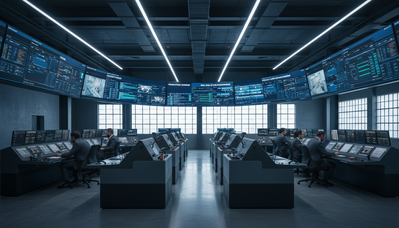 Tuning operational set-points can lead to significant kWh savings per unit produced. Industrial engineer reviewing control panel data on a factory floor to optimize machine energy efficiency.
