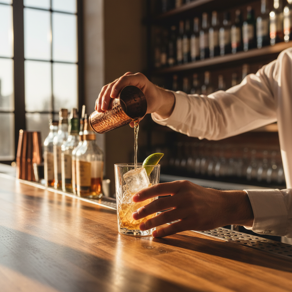 bartender pouring drink