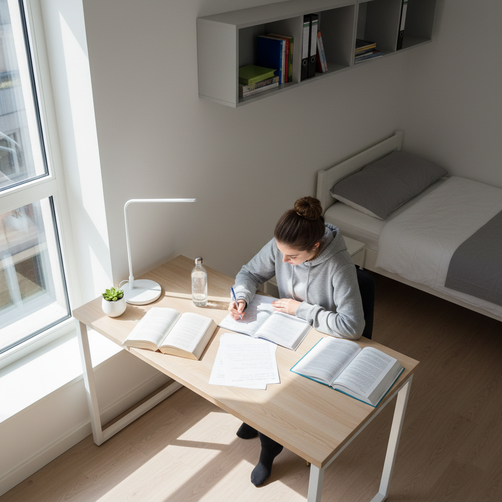 student relaxing