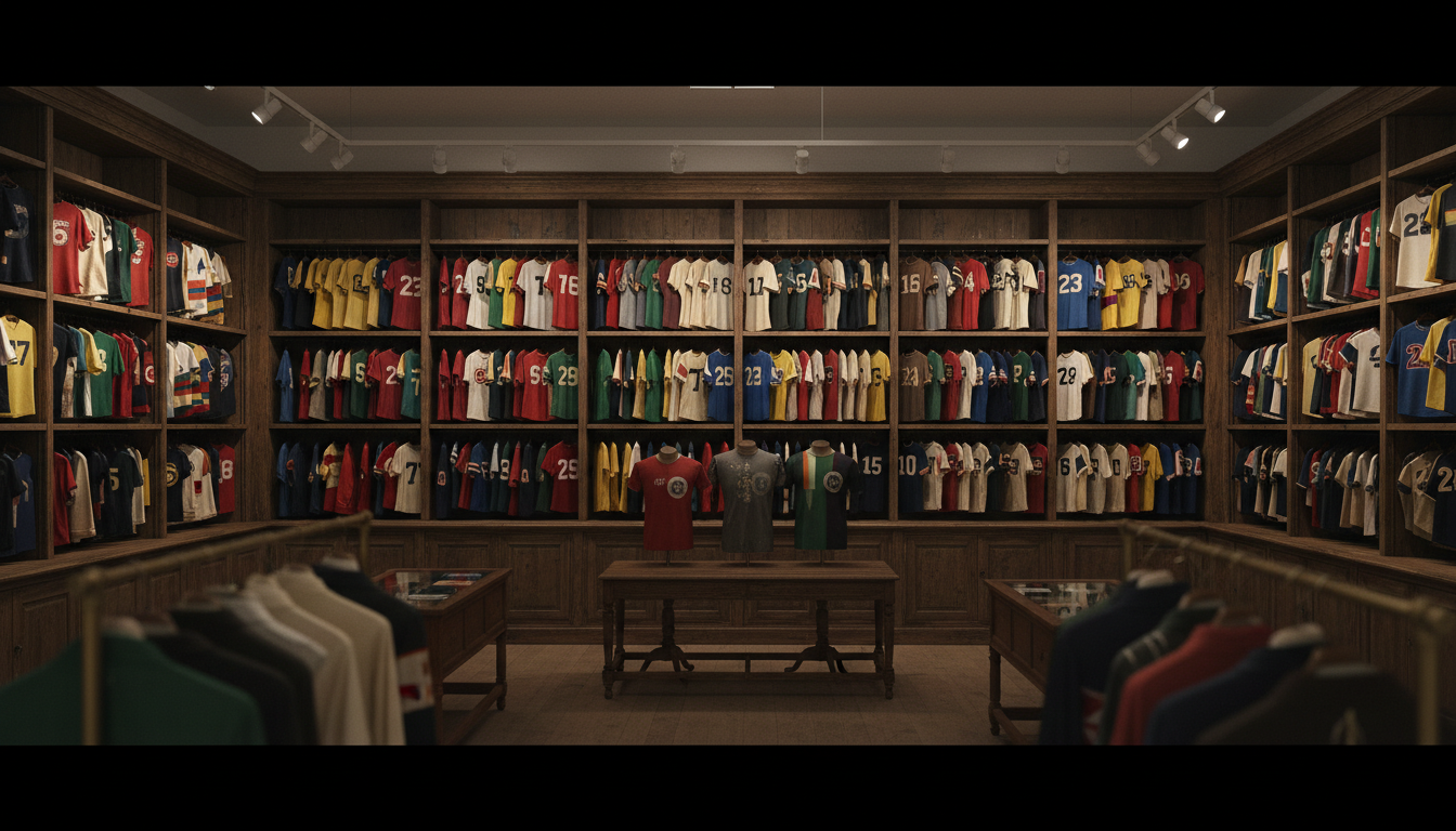 Vintage logos are making a major comeback in Toronto's local streetwear scene. A collection of retro Toronto Maple Leafs merchandise including wool hats and historic team pennants.