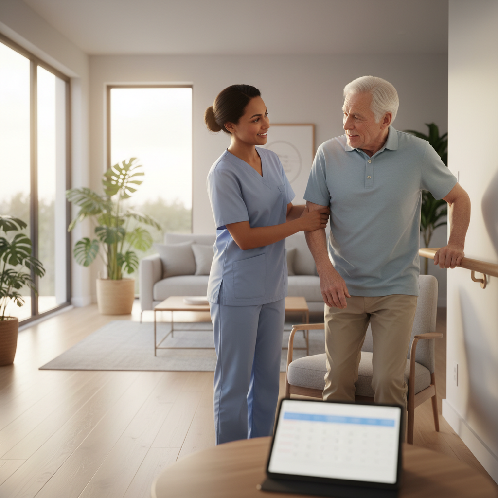caregiver and elderly