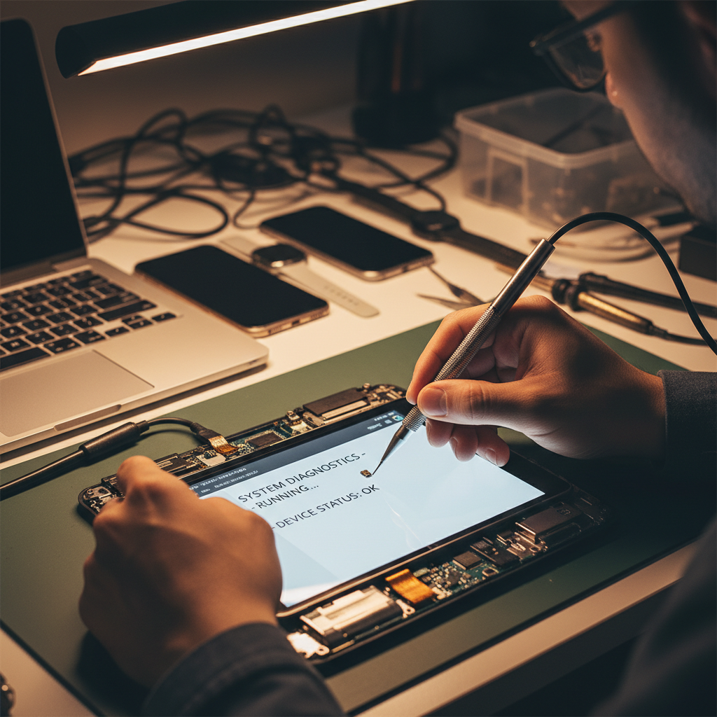 technician inspecting equipment