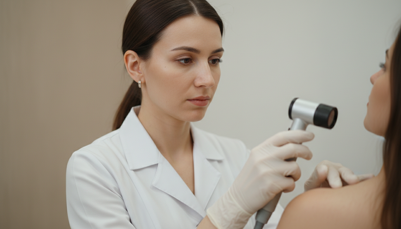 dermatologist with patient