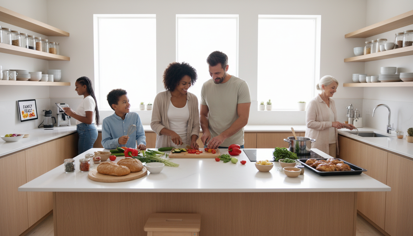 happy family kitchen