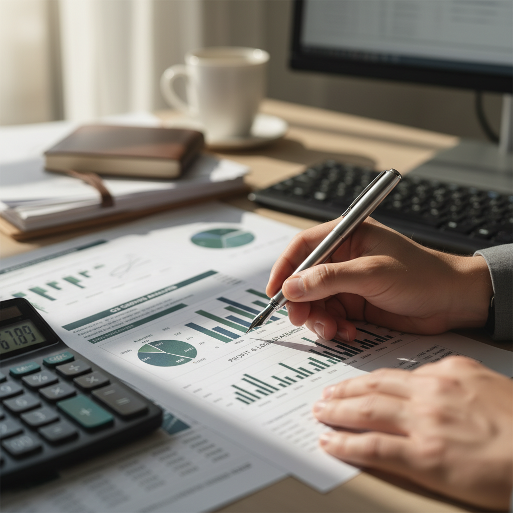 calculator and paperwork