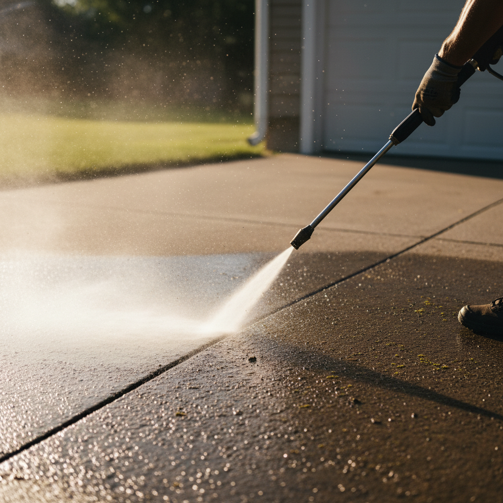 pressure washing driveway