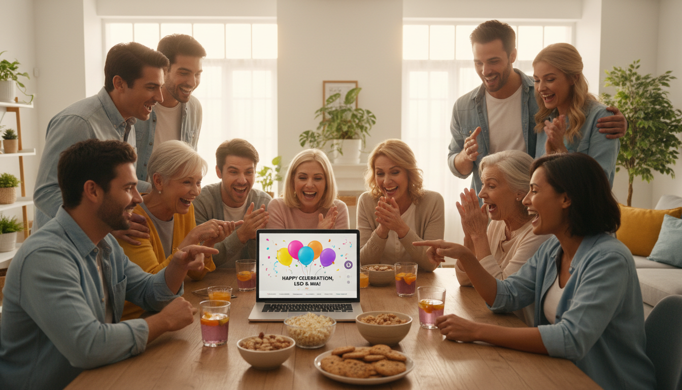 family celebrating
