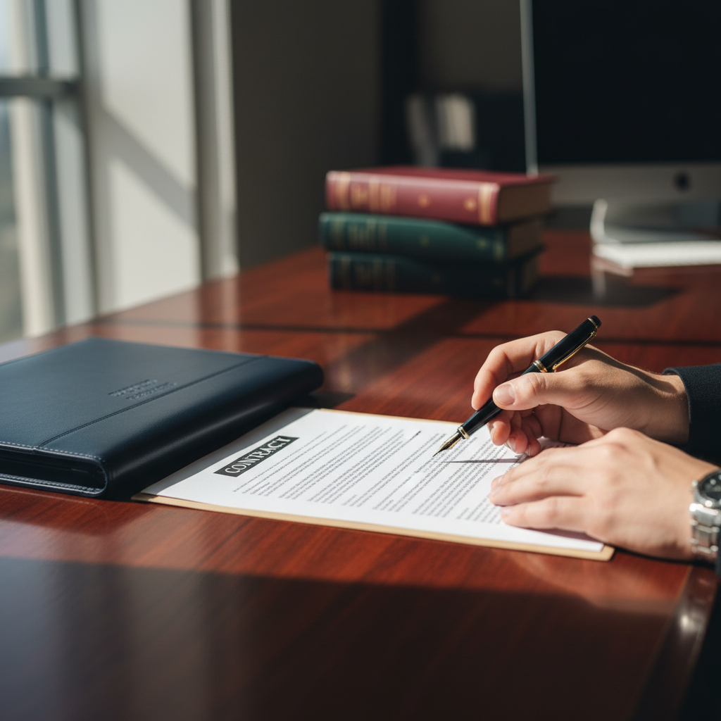A final notice from the IRS is a legal matter that requires immediate attention and professional expertise. Legal documents and the scales of justice resting on a wooden office desk, representing tax law and IRS representation.
