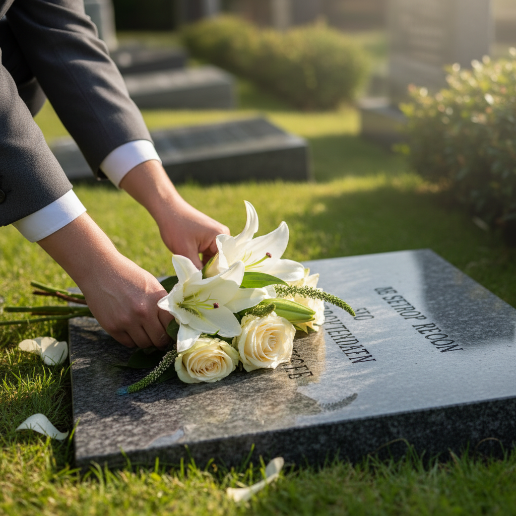 gravestone flowers