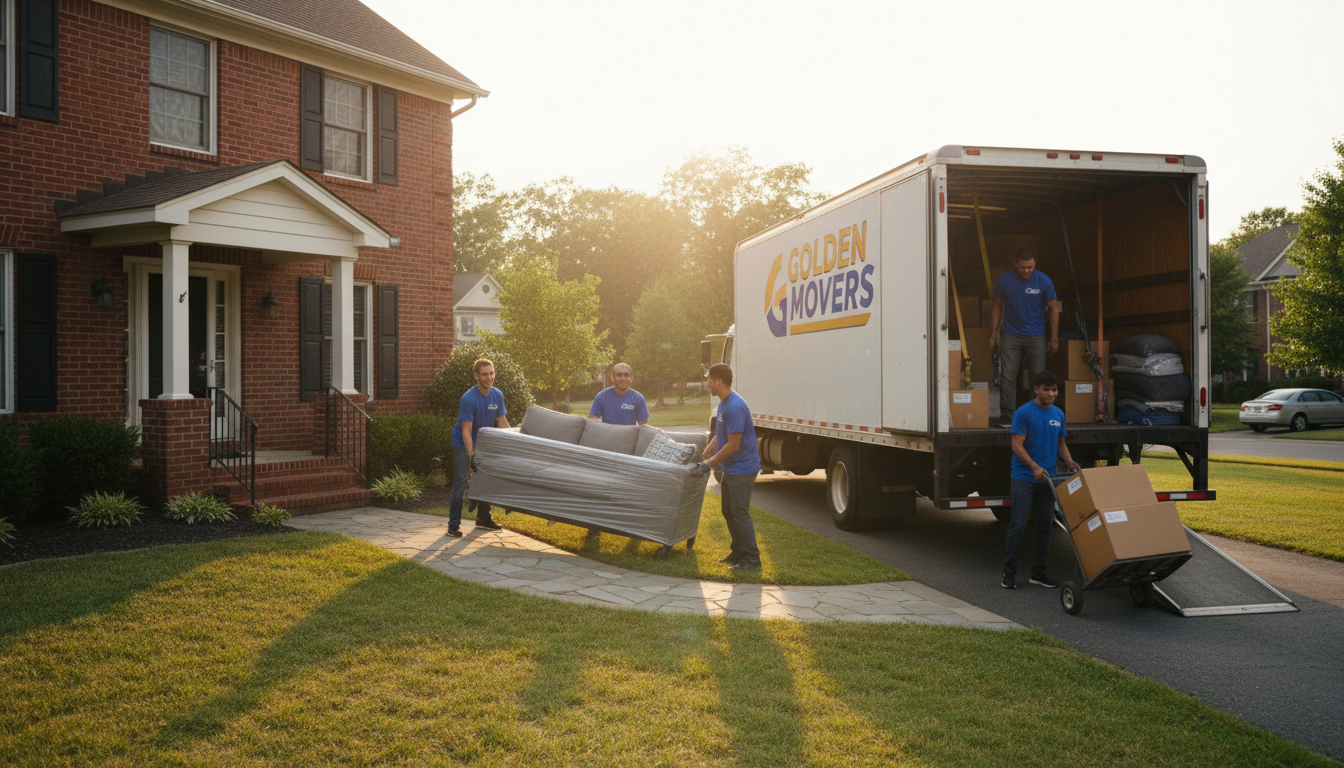 Individual furniture items like sofas often have flat-rate pricing for easier budgeting. Two professional movers in blue uniforms carefully carrying a large sofa down a driveway for disposal.