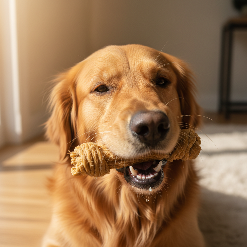 dog chewing