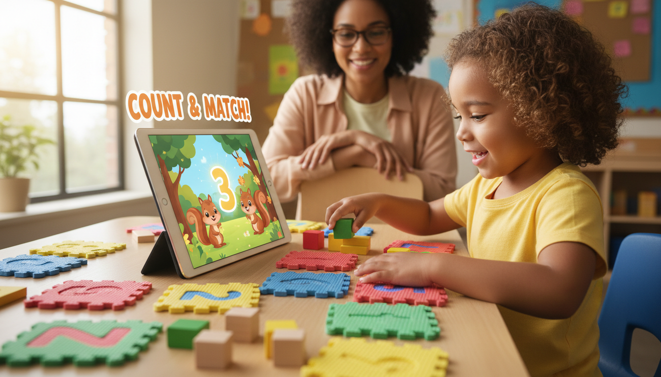 child learning math