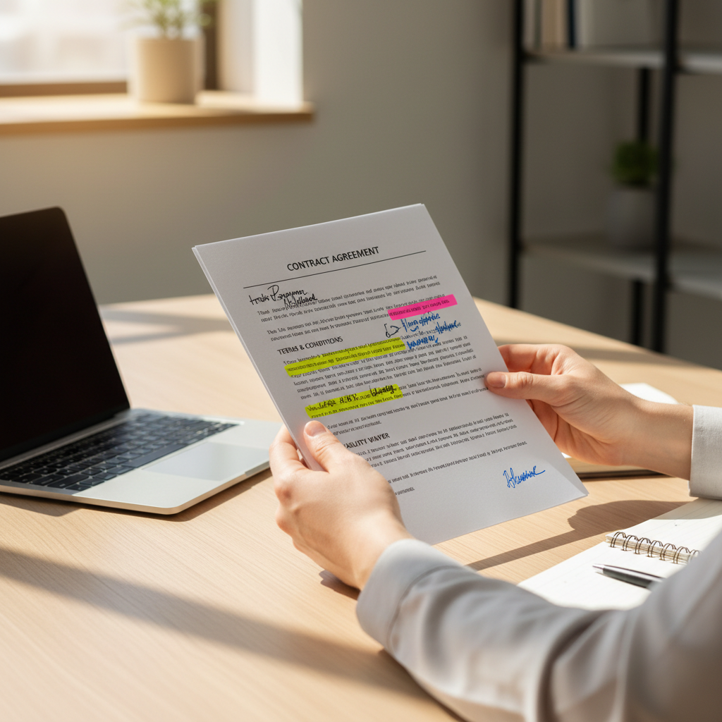 person reading document