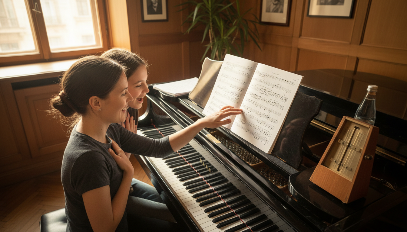 friends playing piano