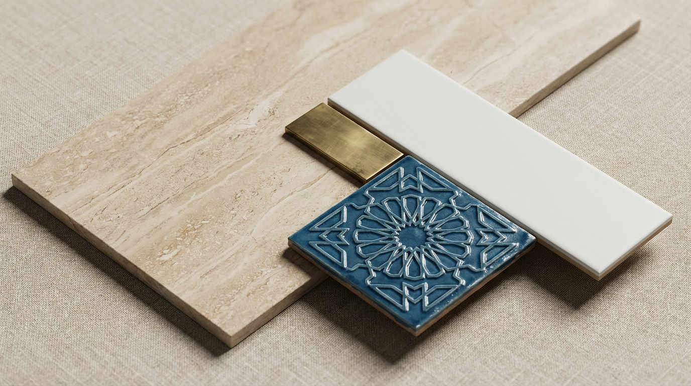 mix materials tiles