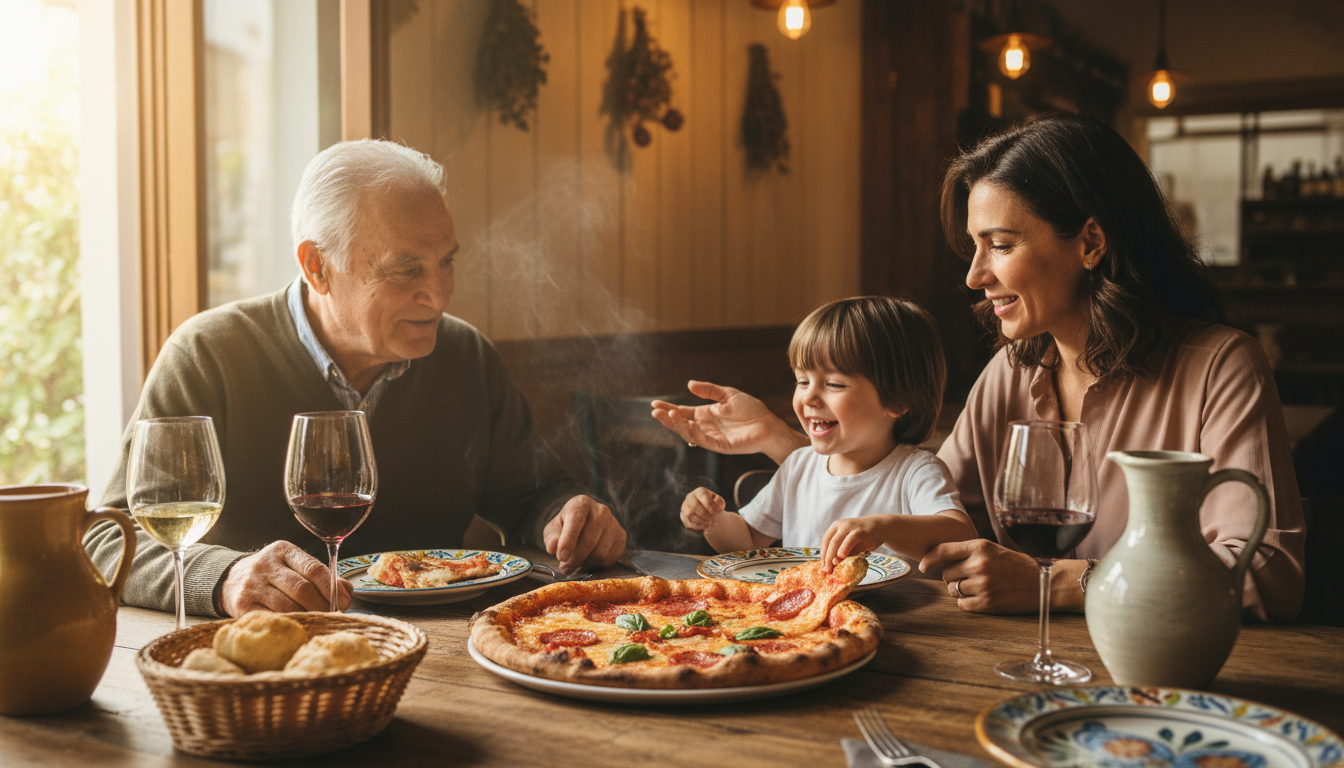 family dining pizza