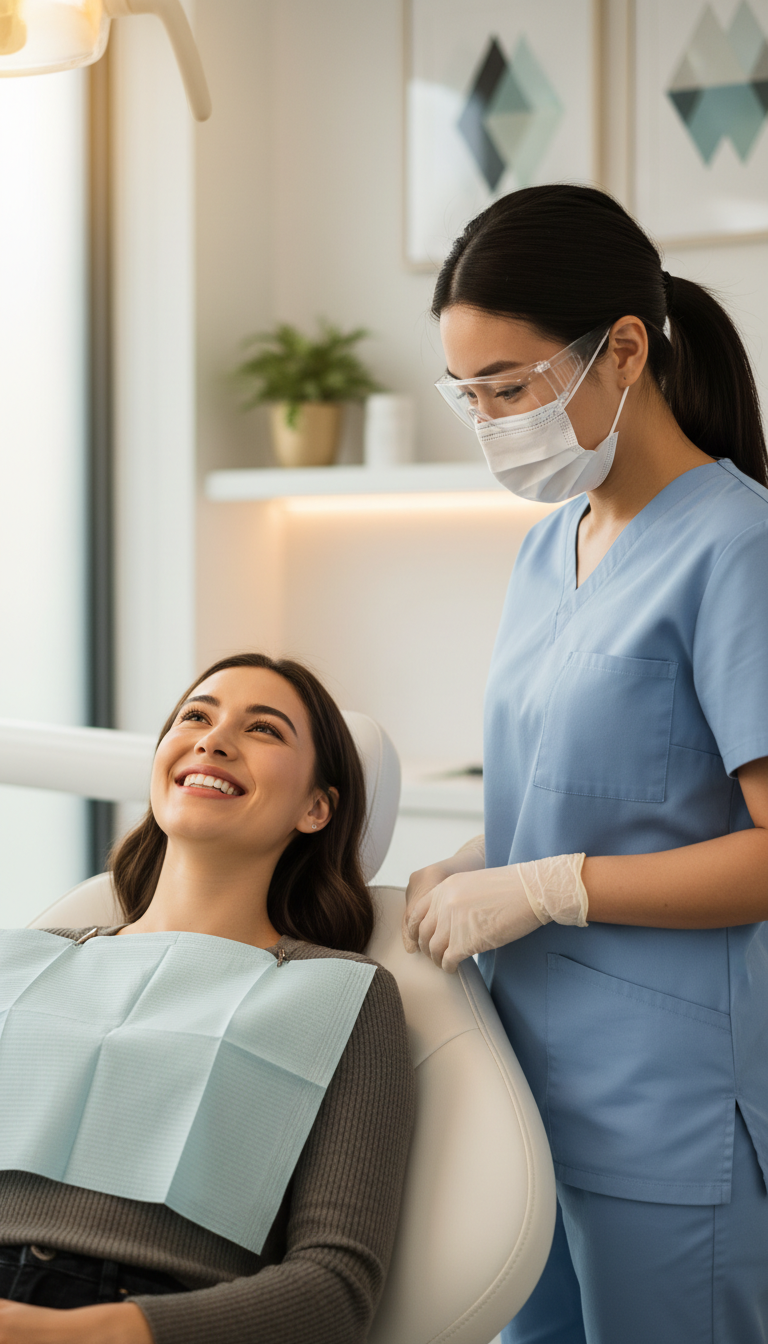 happy patient dentist