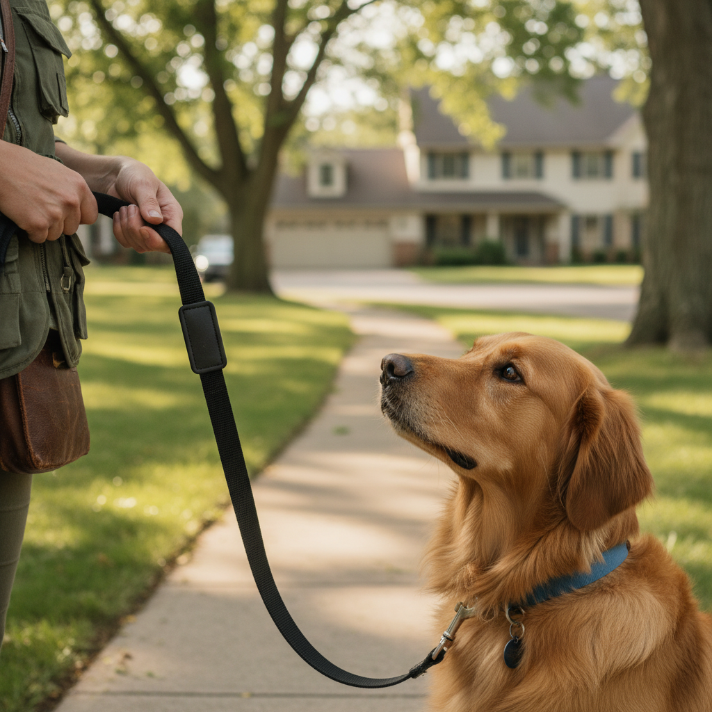 dog owner walking